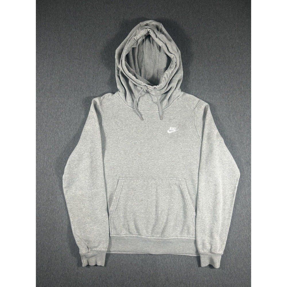 Y2k Nike Sportswear Club Fleece Funnel-Neck Hoodie Grey‎ Size M